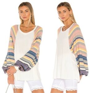 We The Free rainbow dreams balloon sleeve top size small